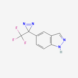 molecular formula C9H5F3N4 B1487246 5-(3-(Trifluoromethyl)-3H-diazirin-3-yl)-1H-indazole CAS No. 2231674-74-9