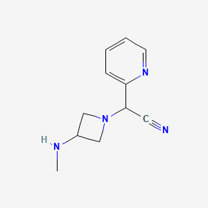 molecular formula C11H14N4 B14872476 2-(3-(Methylamino)azetidin-1-yl)-2-(pyridin-2-yl)acetonitrile 