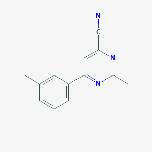 molecular formula C14H13N3 B14872501 6-(3,5-Dimethylphenyl)-2-methylpyrimidine-4-carbonitrile 