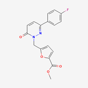 molecular formula C17H13FN2O4 B14872502 methyl 5-((3-(4-fluorophenyl)-6-oxopyridazin-1(6H)-yl)methyl)furan-2-carboxylate 