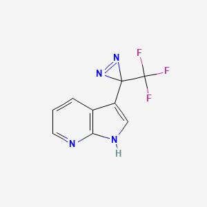 molecular formula C9H5F3N4 B1487257 3-(3-(Trifluoromethyl)-3H-diazirin-3-yl)-1H-pyrrolo[2,3-b]pyridine CAS No. 2231673-06-4