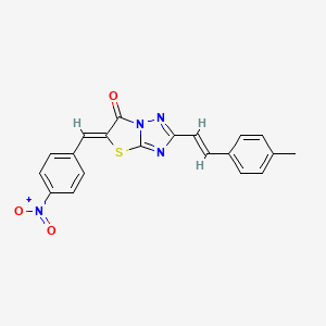 molecular formula C20H14N4O3S B14872585 2-((E)-4-methylstyryl)-5-((Z)-4-nitrobenzylidene)thiazolo[3,2-b][1,2,4]triazol-6(5H)-one 