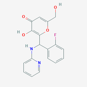 2-((2-fluorophenyl)(pyridin-2-ylamino)methyl)-3-hydroxy-6-(hydroxymethyl)-4H-pyran-4-one