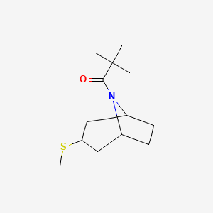 molecular formula C13H23NOS B14872594 2,2-dimethyl-1-((1R,5S)-3-(methylthio)-8-azabicyclo[3.2.1]octan-8-yl)propan-1-one 