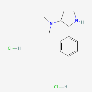 molecular formula C12H20Cl2N2 B1487266 N,N-Dimethyl-2-phenyl-3-pyrrolidinamine dihydrochloride CAS No. 2205384-20-7