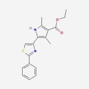 ethyl 2,4-dimethyl-5-(2-phenyl-1,3-thiazol-4-yl)-1H-pyrrole-3-carboxylate