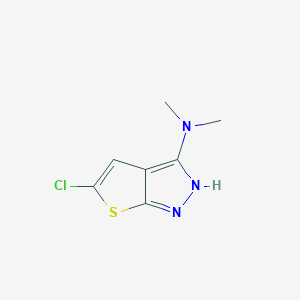 molecular formula C7H8ClN3S B1487270 5-chloro-N,N-dimethyl-1H-thieno[2,3-c]pyrazol-3-amine CAS No. 2231673-64-4