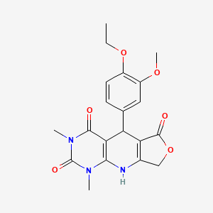 molecular formula C20H21N3O6 B14872703 8-(4-ethoxy-3-methoxyphenyl)-11,13-dimethyl-5-oxa-2,11,13-triazatricyclo[7.4.0.03,7]trideca-1(9),3(7)-diene-6,10,12-trione 