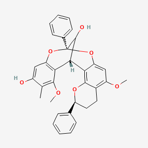 (1S,5S,13R)-9,19-dimethoxy-18-methyl-5,13-diphenyl-4,12,14-trioxapentacyclo[11.7.1.02,11.03,8.015,20]henicosa-2,8,10,15(20),16,18-hexaene-17,21-diol