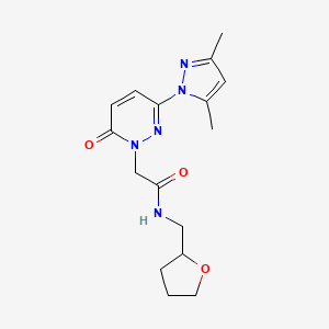 2-(3-(3,5-dimethyl-1H-pyrazol-1-yl)-6-oxopyridazin-1(6H)-yl)-N-((tetrahydrofuran-2-yl)methyl)acetamide