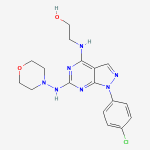 2-((1-(4-chlorophenyl)-6-(morpholinoamino)-1H-pyrazolo[3,4-d]pyrimidin-4-yl)amino)ethanol