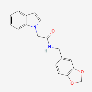 N-(1,3-benzodioxol-5-ylmethyl)-2-(1H-indol-1-yl)acetamide