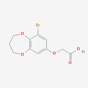 molecular formula C11H11BrO5 B14872890 2-((9-bromo-3,4-dihydro-2H-benzo[b][1,4]dioxepin-7-yl)oxy)acetic acid 