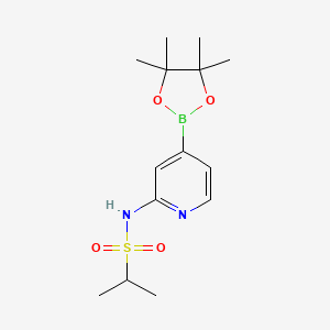 molecular formula C14H23BN2O4S B1487292 Propane-2-sulfonic acid [4-(4,4,5,5-tetramethyl-[1,3,2]dioxaborolan-2-yl)-pyridin-2-yl]-amide CAS No. 2246751-49-3