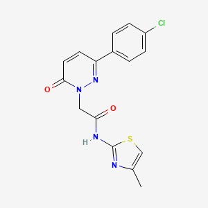 molecular formula C16H13ClN4O2S B14872930 2-(3-(4-chlorophenyl)-6-oxopyridazin-1(6H)-yl)-N-(4-methylthiazol-2-yl)acetamide 