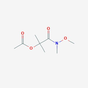 molecular formula C8H15NO4 B14872947 1-(Methoxy(methyl)amino)-2-methyl-1-oxopropan-2-yl acetate 