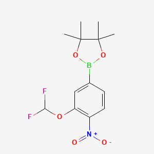 molecular formula C13H16BF2NO5 B1487296 2-(3-(Difluoromethoxy)-4-nitrophenyl)-4,4,5,5-tetramethyl-1,3,2-dioxaborolane CAS No. 1854944-10-7