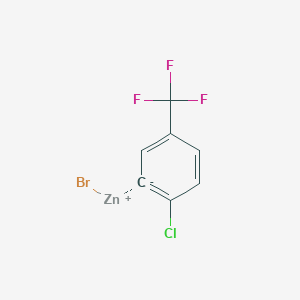 molecular formula C7H3BrClF3Zn B14872961 2-Chloro-5-(trifluoromethyl)phenylzinc bromide, 0.50 M in THF 