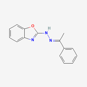 (E)-2-(2-(1-phenylethylidene)hydrazinyl)benzo[d]oxazole