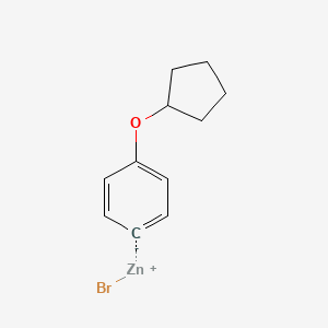 molecular formula C11H13BrOZn B14873014 4-CyclopentyloxyphenylZinc bromide 