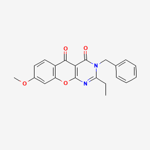 molecular formula C21H18N2O4 B14873015 3-Benzyl-2-ethyl-8-methoxychromeno[2,3-d]pyrimidine-4,5-dione 