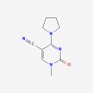 molecular formula C10H12N4O B14873021 1-Methyl-2-oxo-4-(pyrrolidin-1-yl)-1,2-dihydropyrimidine-5-carbonitrile 