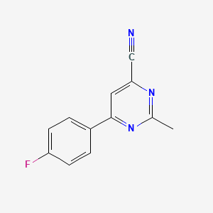 molecular formula C12H8FN3 B14873030 6-(4-Fluorophenyl)-2-methylpyrimidine-4-carbonitrile 