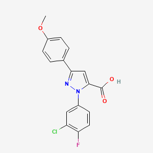 1-(3-Chloro-4-fluorophenyl)-3-(4-methoxyphenyl)-1H-pyrazole-5-carboxylic acid