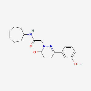 molecular formula C20H25N3O3 B14873121 N-cycloheptyl-2-(3-(3-methoxyphenyl)-6-oxopyridazin-1(6H)-yl)acetamide 