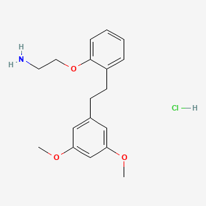 molecular formula C18H24ClNO3 B1487313 (2-{2-[2-(3,5-Dimethoxyphenyl)ethyl]phenoxy}ethyl)amine hydrochloride CAS No. 2208272-85-7
