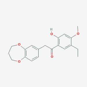 molecular formula C20H22O5 B14873141 2-(3,4-dihydro-2H-1,5-benzodioxepin-7-yl)-1-(5-ethyl-2-hydroxy-4-methoxyphenyl)ethanone 