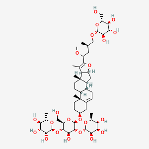 (2S,3R,4R,5R,6S)-2-[(2R,3S,4S,5R,6R)-4-hydroxy-2-(hydroxymethyl)-6-[[(1S,2S,4S,8S,9S,12S,13R,16S)-6-[(3R)-1-methoxy-3-methyl-4-[(2R,3R,4S,5S,6R)-3,4,5-trihydroxy-6-(hydroxymethyl)oxan-2-yl]oxybutyl]-7,9,13-trimethyl-5-oxapentacyclo[10.8.0.02,9.04,8.013,18]icosa-6,18-dien-16-yl]oxy]-5-[(2S,3R,4R,5R,6S)-3,4,5-trihydroxy-6-methyloxan-2-yl]oxyoxan-3-yl]oxy-6-methyloxane-3,4,5-triol