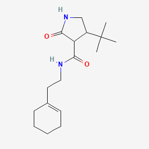 molecular formula C17H28N2O2 B14873157 4-tert-butyl-N-[2-(cyclohex-1-en-1-yl)ethyl]-2-oxopyrrolidine-3-carboxamide 