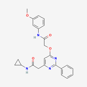 molecular formula C24H24N4O4 B14873187 N-cyclopropyl-2-(6-(2-((3-methoxyphenyl)amino)-2-oxoethoxy)-2-phenylpyrimidin-4-yl)acetamide 