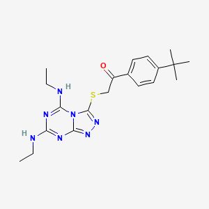 2-((5,7-Bis(ethylamino)-[1,2,4]triazolo[4,3-a][1,3,5]triazin-3-yl)thio)-1-(4-(tert-butyl)phenyl)ethanone