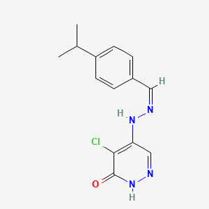 molecular formula C14H15ClN4O B14873247 (Z)-4-chloro-5-(2-(4-isopropylbenzylidene)hydrazinyl)pyridazin-3(2H)-one 