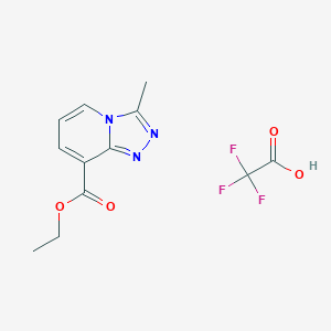 molecular formula C12H12F3N3O4 B1487330 Ethyl 3-methyl[1,2,4]triazolo[4,3-a]pyridine-8-carboxylate trifluoroacetate CAS No. 2204961-97-5
