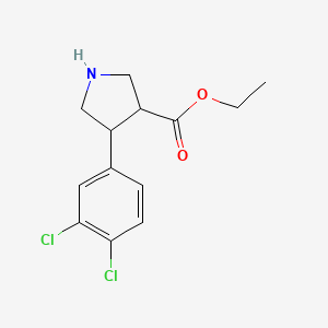 molecular formula C13H15Cl2NO2 B14873365 Ethyl 4-(3,4-dichlorophenyl)pyrrolidine-3-carboxylate 