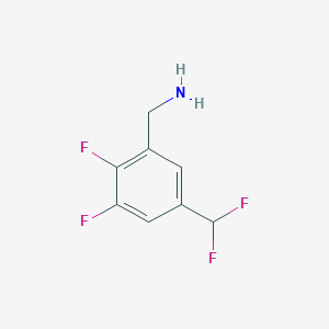 molecular formula C8H7F4N B14873380 2,3-Difluoro-5-(difluoromethyl)benzylamine 