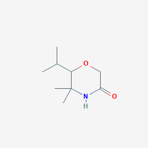 molecular formula C9H17NO2 B14873388 6-Isopropyl-5,5-dimethylmorpholin-3-one 