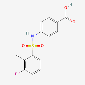 molecular formula C14H12FNO4S B14873395 4-{[(3-Fluoro-2-methylphenyl)sulfonyl]amino}benzoic acid 