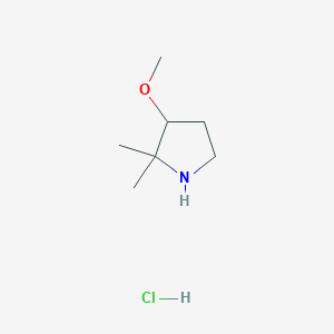 molecular formula C7H16ClNO B1487341 3-Methoxy-2,2-dimethylpyrrolidine hydrochloride CAS No. 2203016-99-1