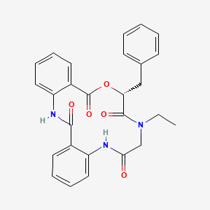 molecular formula C27H25N3O5 B1487344 Clavatustide A CAS No. 1602982-13-7