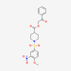 2-Oxo-2-phenylethyl 1-((4-methoxy-3-nitrophenyl)sulfonyl)piperidine-4-carboxylate