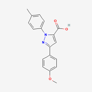 molecular formula C18H16N2O3 B14873514 3-(4-Methoxyphenyl)-1-p-tolyl-1H-pyrazole-5-carboxylic acid 