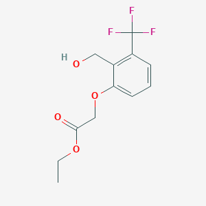 molecular formula C12H13F3O4 B14873530 (2-Hydroxymethyl-3-trifluoromethylphenoxy)-acetic acid ethyl ester 