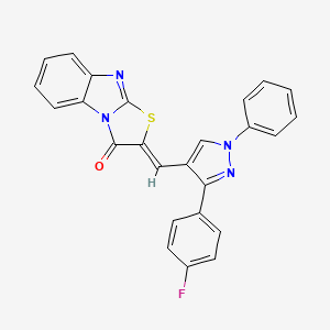 (2Z)-2-{[3-(4-fluorophenyl)-1-phenyl-1H-pyrazol-4-yl]methylidene}[1,3]thiazolo[3,2-a]benzimidazol-3(2H)-one