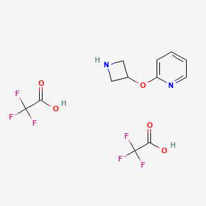 molecular formula C12H12F6N2O5 B1487362 2-(3-氮杂环氧基)吡啶三氟乙酸盐 CAS No. 2082756-24-7