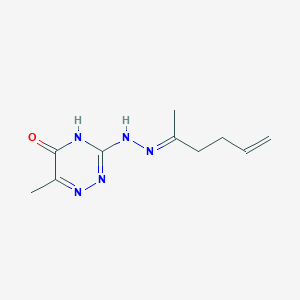 (E)-3-(2-(hex-5-en-2-ylidene)hydrazinyl)-6-methyl-1,2,4-triazin-5-ol