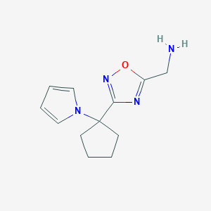 (3-(1-(1H-pyrrol-1-yl)cyclopentyl)-1,2,4-oxadiazol-5-yl)methanamine